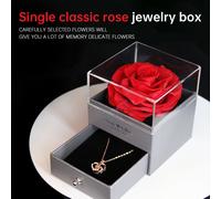 Rose im Kristall-Halsketten-Box für Damen, getrocknete Blumen, perfektes Geschenk für Sie