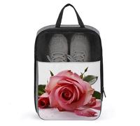 Rose Schuhtasche Schuhbeutel für Reisen, wasserdichte Schuhtasche, Schuhaufbewahrung, Organizer mit Reißverschluss und Griff, Sneaker-Tasche, Schuhbeutel, Golf-Schuhtasche, Fußball-Stollentasche,