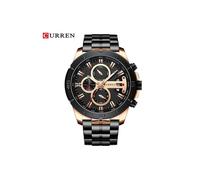 (Rose Schwarz) Curren Luxusmarke Edelstahl Sportuhr Herren Chronograph Armbanduhren Mode