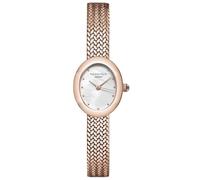 Rosefield Damenuhr MINI OVAL Armbanduhr Mesh Analog Uhr Ziffernblatt Quarz Uhrwerk Mineralglas Edelstahlarmband Rosegold