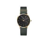 West Village Green mit Schwarzes Zifferblatt und 33mm Goldgehäuse WBFLG-W95 Leder
