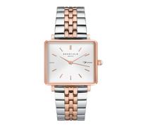ROSEFIELD Damenuhr The Boxy White Sunray Silver Rosegold Duo QVSRD-Q014