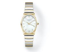 ROSEFIELD Damenuhr The Oval White MOP Half-Moon Steel Duotone OVWDSG-OV17