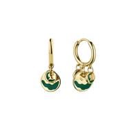 ROSEFIELD Ohrringe Emerald Wavey Coin Hoops Gold Edelstahl