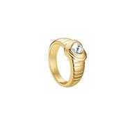 ROSEFIELD Ring RIdged Heart Ring White Crystal Größe 52 Gold JRWH52G-J994