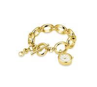 Rosefield The Oval Charm Chain White Gold mit Weißes Zifferblatt und 15x18 mm Goldgehäuse SWGSG-OV13 Edelstahl