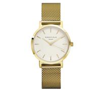 Rosefield Tribeca Damenuhr mit goldfarbenem Edelstahl-Mesh-Armband 33mm