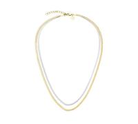 Rosefield Two Tone Snake Necklace Zweifarbige Schlangen-Halskette aus 14K Gelbgold und Rhodium plattiertem Edelstahl