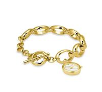 Rosefield The Oval Charm Chain White Gold mit Weißes Zifferblatt und 15x18 mm Goldgehäuse SWGSG-OV13 Edelstahl