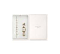 ROSEFIELD Uhren-Set Boxy XS White Sunray Gold + Multi Liquid Charms Armband Gold BMWLBG-X241