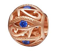 Rosegold Blau Böse Auge Charms passen Pandora Halloween Armband, durchbrochene 925 Sterling Silber Auge des Horus Symbol der Amulett Perlen mit CZ, Geschenke für Neffe/Onkel/Weihnachten