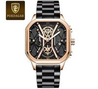 (RoseGold Gold BK S) Luxus-Herren-Armbanduhr, hochwertige, wasserdichte Chronographen-Uhr mit leuchtendem
