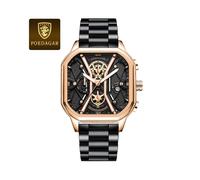 (RoseGold Gold BK S) Luxus-Herren-Armbanduhr, hochwertige, wasserdichte Chronographen-Uhr mit leuchtendem