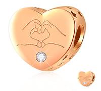 Rosegold Ich Liebe Dich in Deinen Hände Geste Herz Charms fit Pandora Muttertag Armband, 925 Sterling Silber I Love You Gesture Heart Finger Perlen, Geschenke für Papa/beste Mama/Oma