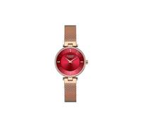 (Roségold) Klassische schwarze Damenuhren mit Strass Damenmode Stahl Mesh Watch Curren Female