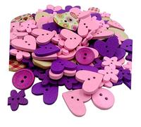 rosenice Holzknöpfe 2Cm Rosa Bunte Mix-Deko Knöpfe Mit 2 Löchern Für Basteln Nähen Scrapbooking Weihnachtsstrumpf Dekoration