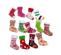 rosenice Weihnachtsknöpfe 50 Stück Bunte Holzknöpfe 30Mm Strumpf Design Bastelknöpfe Für Nähen Diy Handwerk Weihnachtsdekoration