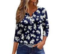 Rosennie Angebote des Tages Heute Damen T Shirt 3/4 Arm Damen Longbluse Damen Kurzarm Bluse Damen Longshirt Mit Leggings Tunika 3/4 Arm Damen Opus Bluse Damen (Königsblau, M)