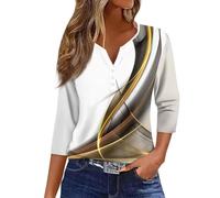 Rosennie Damen Dirndl-inspirierte Bluse mit 3/4-Ärmeln in Beige (S)