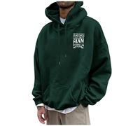 Rosennie Hoodie Herren Herren Sweatshirt Pullover Hip Hop Fleece Pulli Slogan Druck Oversized Hoodie Langarm Leichte Übergangs Hoodie Mit Taschen Herren Fleece-Sweatshirt Dark Green 6XL