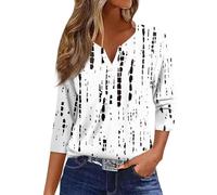 Rosennie Meine Bestellungen Anzeigen Schlupfbluse Damen 3/4 Arm Bluse Damen Elegant Damen Bluse Sommer Shirt V Ausschnitt Damen Damen Shirts Sommer Baumwolle T Shirts Damen Sommer (Mehrfarbig, 3XL)