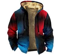 Rosennie Pullover & Strickjacken Für Herren Trainingsjacke Herren Jacket Men Steppmantel Herren Vintage 3D Druck Winterjacke Mit Kapuze Warm Outdoor Jacke Kapuzenpullover Mit Taschen (Schwarz, 7XL)