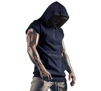 Rosennie T Shirt Weiß Herren Herren Hemd Weiss Hawaii Hemd Einfarbig Slim Fit Hoodie T Shirt Mit Kängurutasche Athletic Fit Bodybuilding Tank Top T Shirt (Königsblau, L)