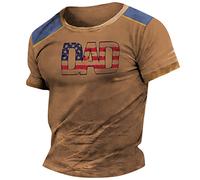 Rosennie T-Shirts Für Herren Kurzarmhemd Herren Longshirt Herren Rundhals Dad Druck Raglanärmel Muskelshirts Slim Fit Sport Shirt Regular Fit Combat Shirt Longsleeve Herren (Kaffee, M)
