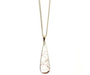 Rosenquarz Tropfen Halskette von Crystal and Sage gold
