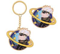 ROSETOR 2 Stück Jujutsu-Kaisen Gojo Satoru Schlüsselanhänger und Brosche Anime Periphere Puppe Anhänger Schlüsselanhänger Charms (STYLE6)