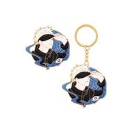 ROSETOR 2 Stück Jujutsu-Kaisen Gojo Satoru Schlüsselanhänger und Brosche Anime Periphere Puppe Anhänger Schlüsselanhänger Charms (STYLE1)