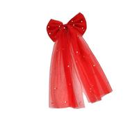 Rosettenschleier, Schleife, Haarkamm, Schmuck, Brautschmuck, moderner Kopfschmuck, glitzernde Schleife, Schleier, Braut-Kopfschmuck mit Perlen für Hochzeit, Festzug, Abschlussball, Party