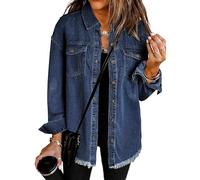 Roskiky Jacke Damen Frühling Elegant Jeansjacke Damen Dark Blue S