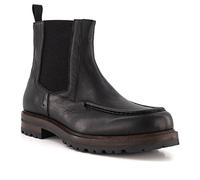 rosso e nero Chelsea Boots Herren Glattleder schwarz, 46 (11)