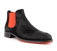 rosso e nero Chelsea Boots Herren Veloursleder schwarz, 45 (10.5)