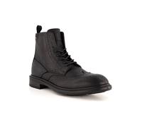 rosso e nero Schnürboots Herren Glattleder schwarz, 42 (8)