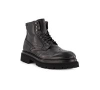 rosso e nero Schnürboots Herren Glattleder schwarz, 45 (10.5)