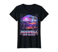 Roswell New Mexico Desert UFO Alien Retro Wave Vintage Preisgünstiges Grafik-T-Shirt, Damen, Schwarz, L