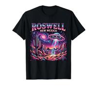 Roswell New Mexico Desert UFO Alien Retro Wave Vintage Preisgünstiges Grafik-T-Shirt, Herren, Schwarz, S