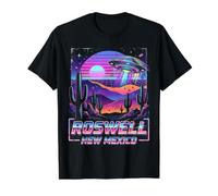 Roswell New Mexico Desert UFO Alien Retro Wave Vintage Preisgünstiges Grafik-T-Shirt, Herren, Schwarz, S