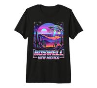 Roswell New Mexico Desert UFO Alien Retro Wave Vintage Premium T-Shirt
