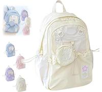Rosy Posy Backpack, Cream Star Draw String -Rucksack, Große Kapazität Süße Kawaiis Doppel Umhängetasche, Schüler Lässig Schoolbag Stylish Daily Tasche Für Jugendfamilie Teen