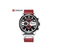 (Rot) Curren Mann Uhren Mode Casual Quarz Sportliche Armbanduhren Blau Uhr Männlichen Chronograph Leder