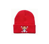 (Rot) One Piece Anime-Motiv Piratenaffe D.luffy Mütze für Damen und Herren, Unisex, warm für den Winter
