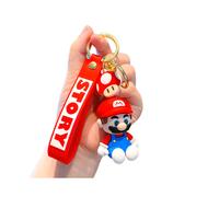(Rot) Schlüsselanhänger Mario Super Spielzeug Cartoon Schlüsselanhänger Tasche Anhänger Puppe schmücken