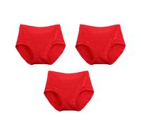 (Rot, XL) 3 Stück Damen Slips Ersatz Spitze gestrickte Dessous Unterwäsche