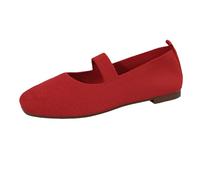 Rote Ballerinas Damen,Riemchen Elegant Mesh Ballerina Balerinaschuhe Flache Bequem Sportliche Gymnastikschuhe Trachtenschuhe Weite H Mädchen Weiche Sommerschuhe Festliche Schuhe (Rot,43)