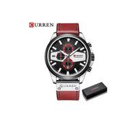 (Rote Box) Curren Mann Uhren Mode Lässig Quarz Sportliche Armbanduhren Blau Uhr Männlich Chronograph