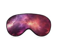 Rote Galaxie-Augenmaske, seitliche Schlafmaske, leichte Augenbinde, Schlafmaske, Nasenpolster und Gummiband für Kinder, Frauen und Männer