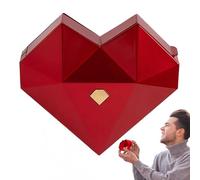 Rote Herz-Ring-Box - herzförmige Ringbox mit Pop-Up-Gerät, kreative Miniatur-Schmuckschatulle, romantische Überraschungsgeschenkbox für Antrag, Verlobung, Jahrestag, Valentinstag, Hochzeit